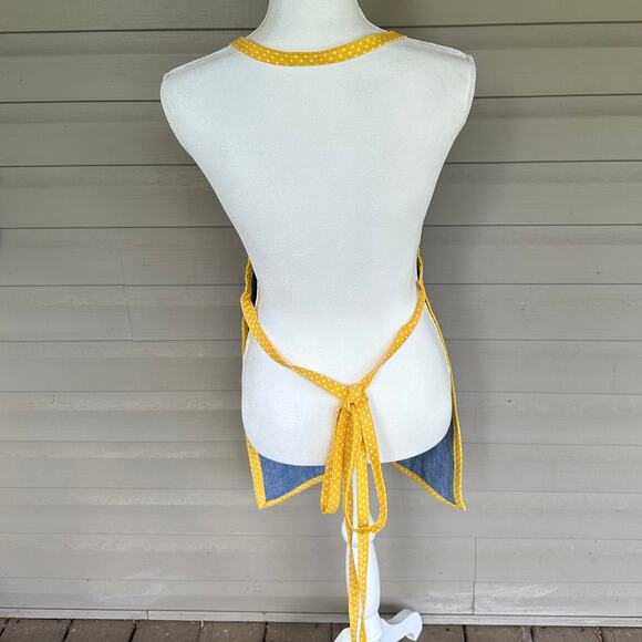 Handmade NFL Steelers Apron Recycled Denim Pockets - Picture 5 of 6